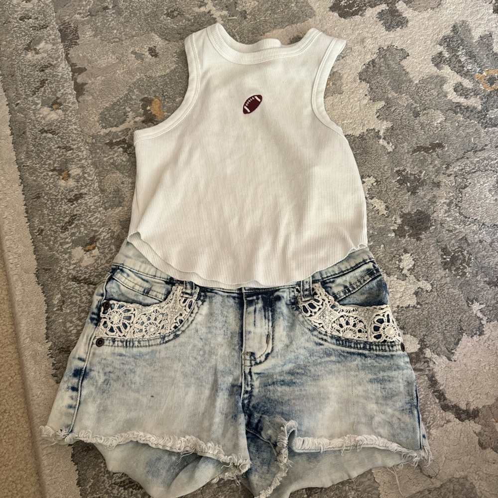 White and Blue Kids One Piece